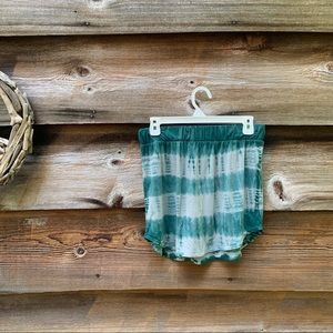 Chaser Turquoise White Tie Dye Mini Skirt Size Medium